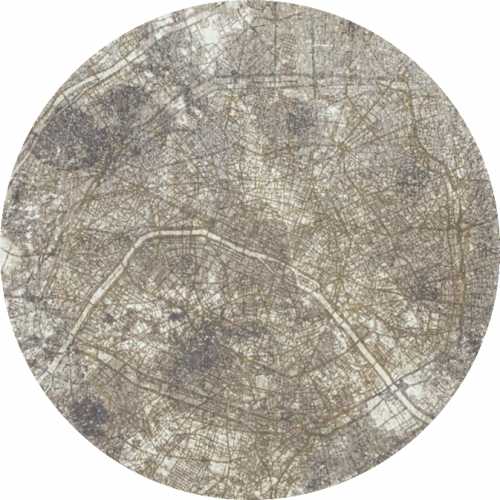 Louis De Poortere Cities Paris Round Rug 9322 Space Trip Naken